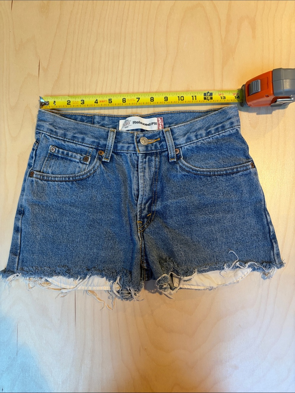 Levi's Distressed Blue Denim Cutoff Shorts
